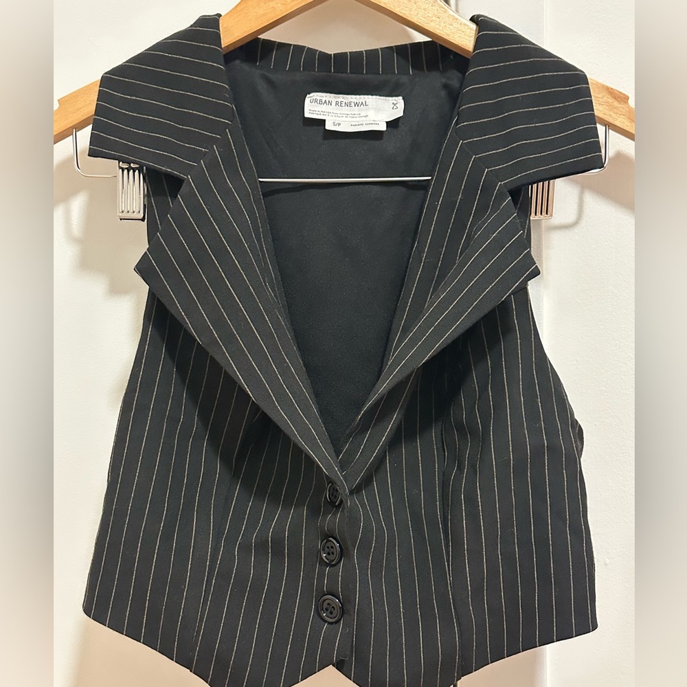 Urban Renewal Black Pinstripe Vest